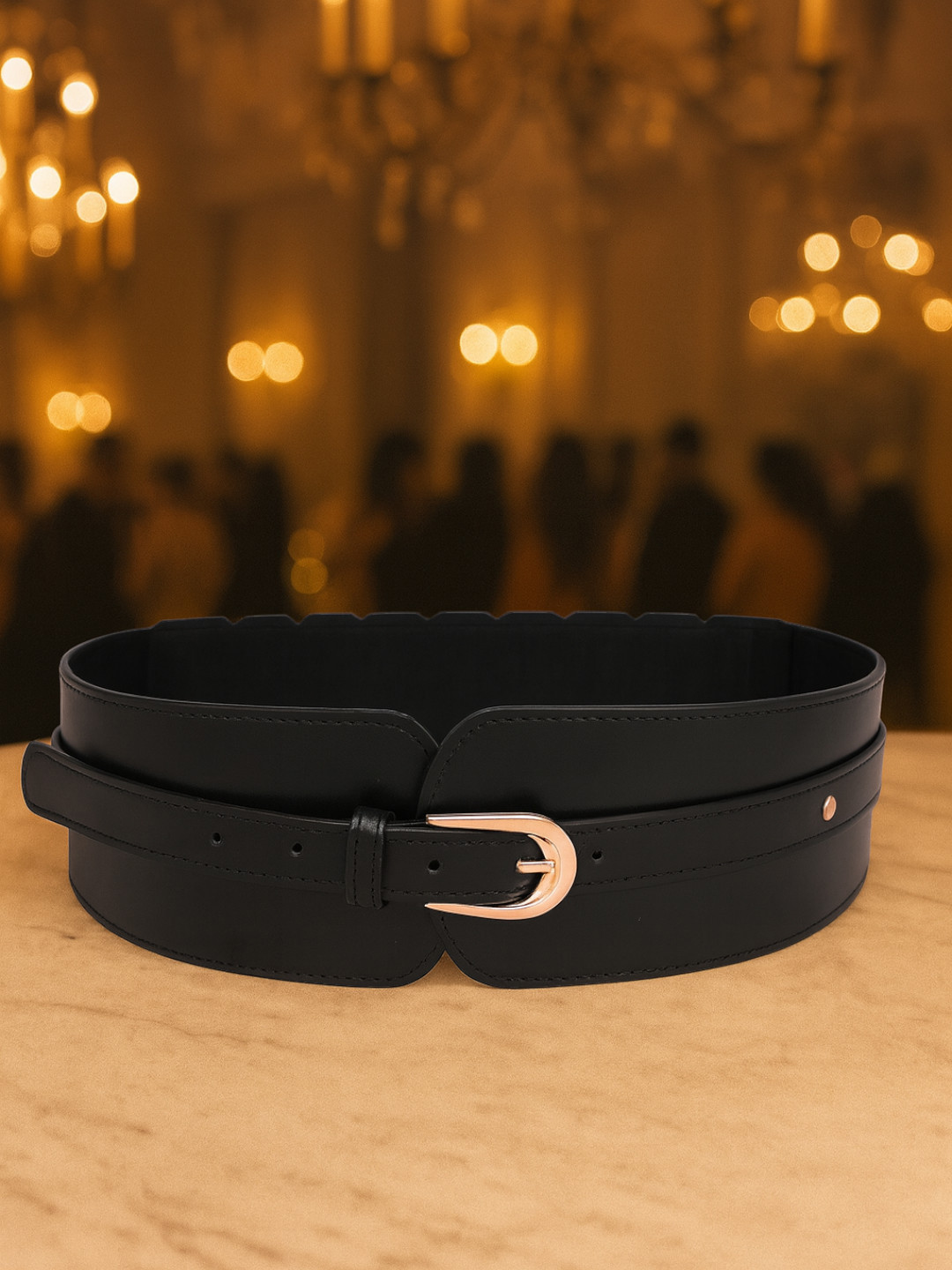 CRUSSET Women Black Stretchable Belt