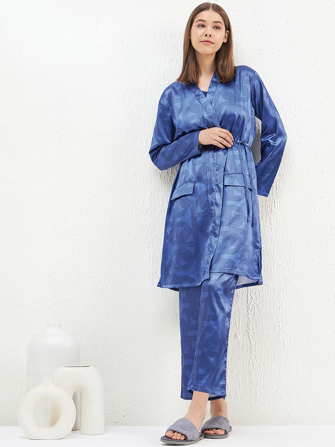 Sweet Dreams Women Sleeveless Top Printed Drawstring Pajama Night Suits