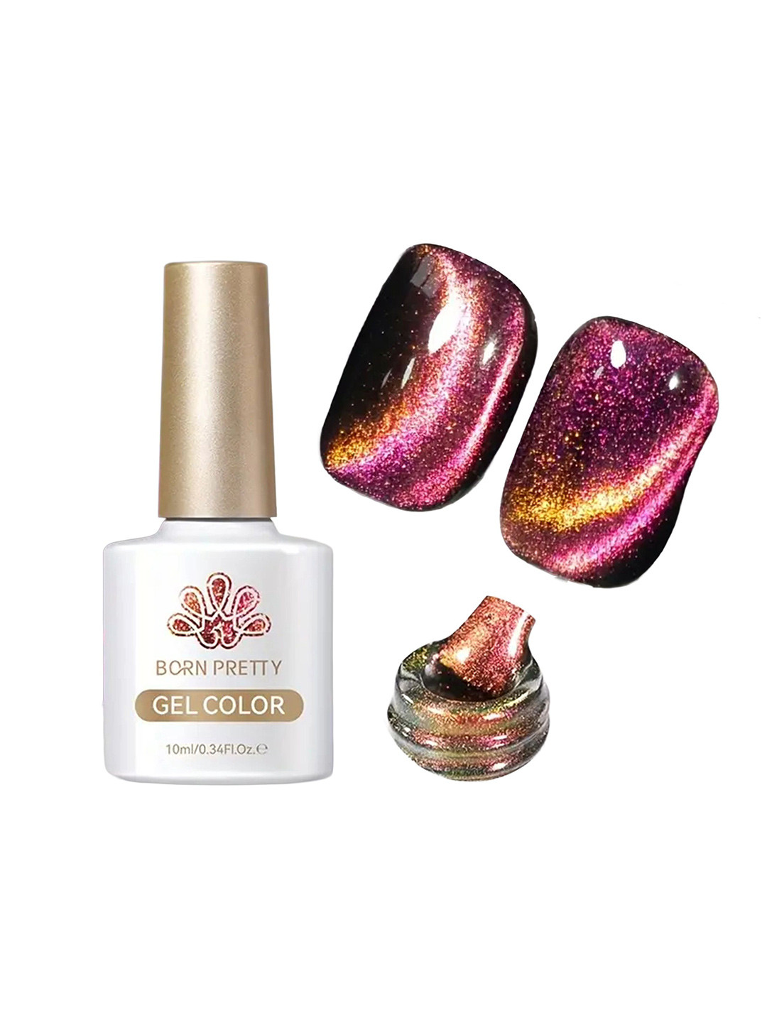 BORN PRETTY Long Lasting High Gloss Glass Cat Magnetic Gel Polish 10ml -MY30