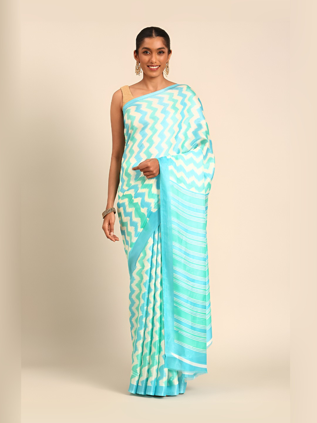 Woven Design Tussar Saree With Blouse Piece 8