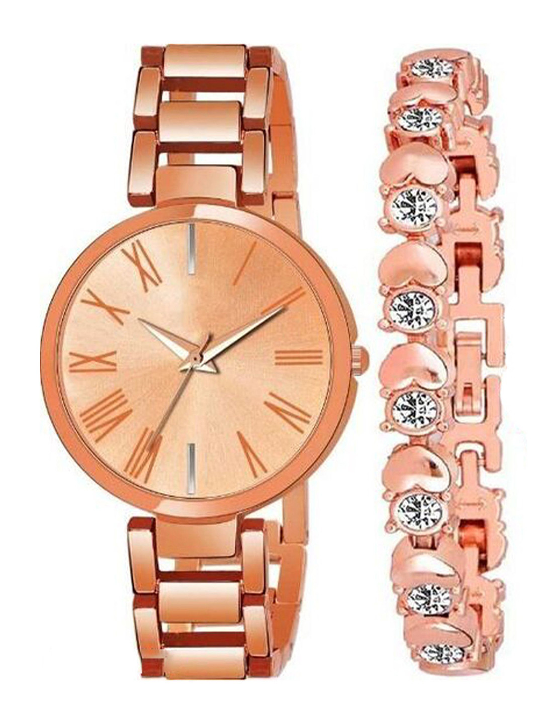 FROZIL Women Dial & Stainless Steel Bracelet Style Straps Analogue Watch TNR-RG-BR