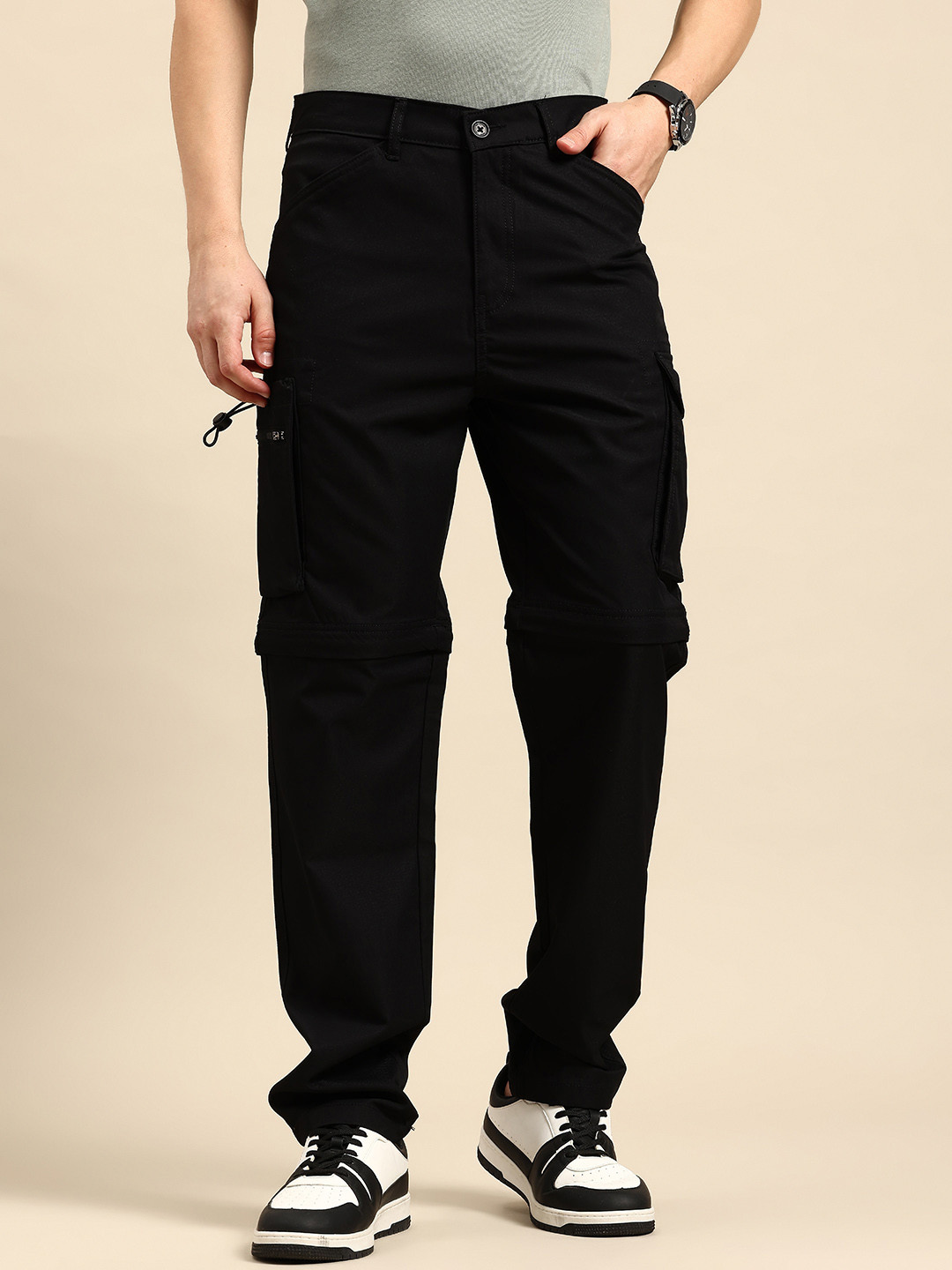 United Colors of Benetton Men Comfort Fit Convertible Cargos