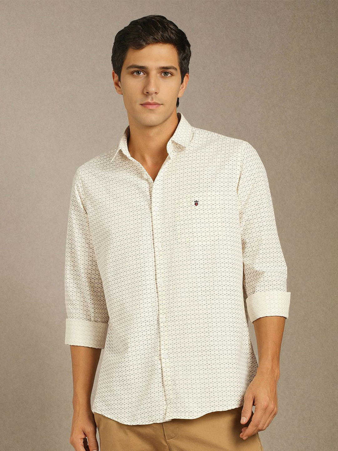 Louis Philippe Sport Men Geometric Printed Spread Collar Casual Shirt