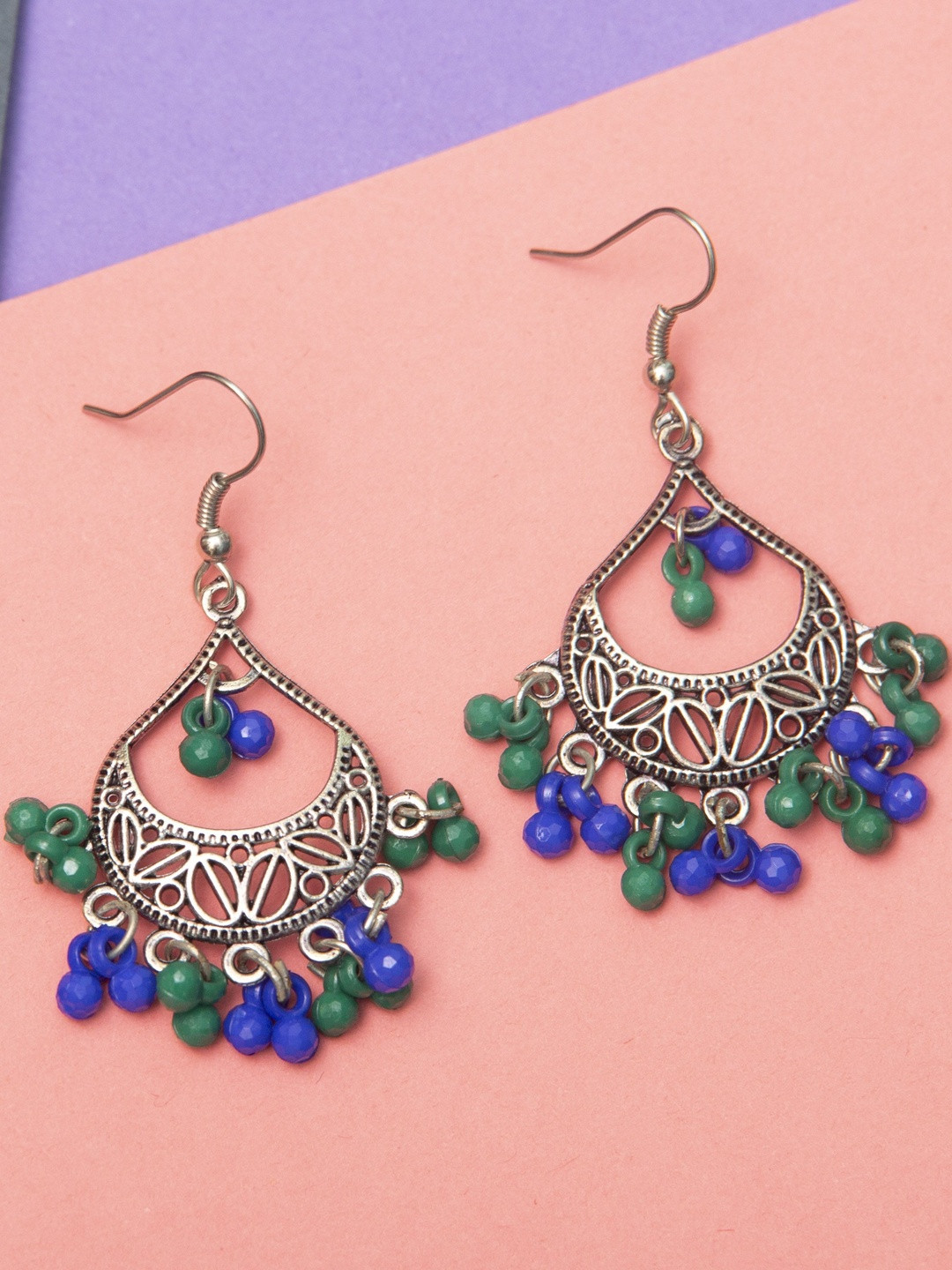 Creative Frogs Silver Plated Artificial Beads Oxidized Chandbalis