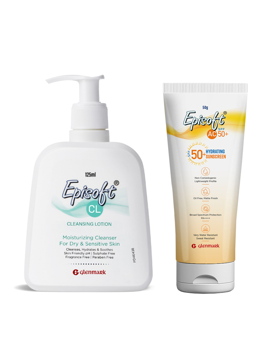 Episoft Set of Gentle Cleanser 125ml & SPF 50 Hydrating Sunscreen 50g