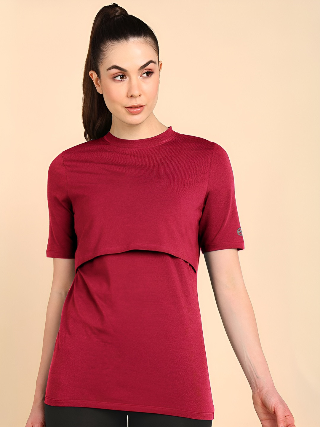 House Of Zelena 247 Women Round Neck Maternity Cotton Top