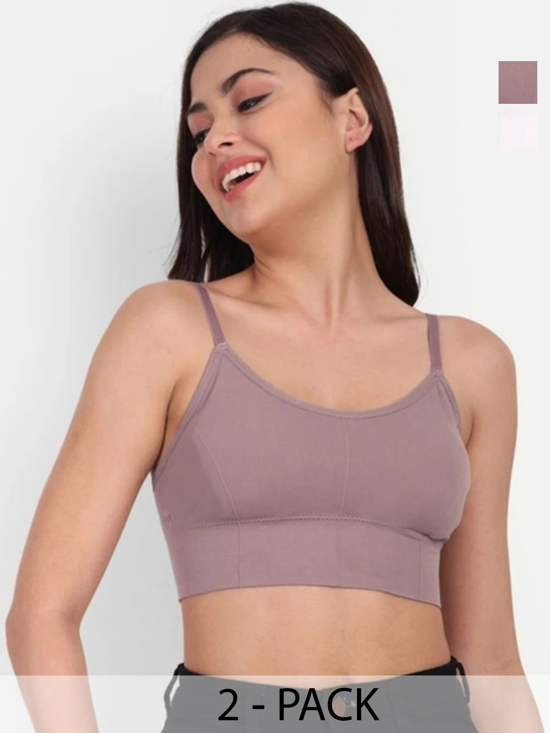 ALLIANCE OVERSEAS Pack Of 2 Padded Bra ALLIANCE-OVERSEAS-646-PW-2Pcs-28A-Multi