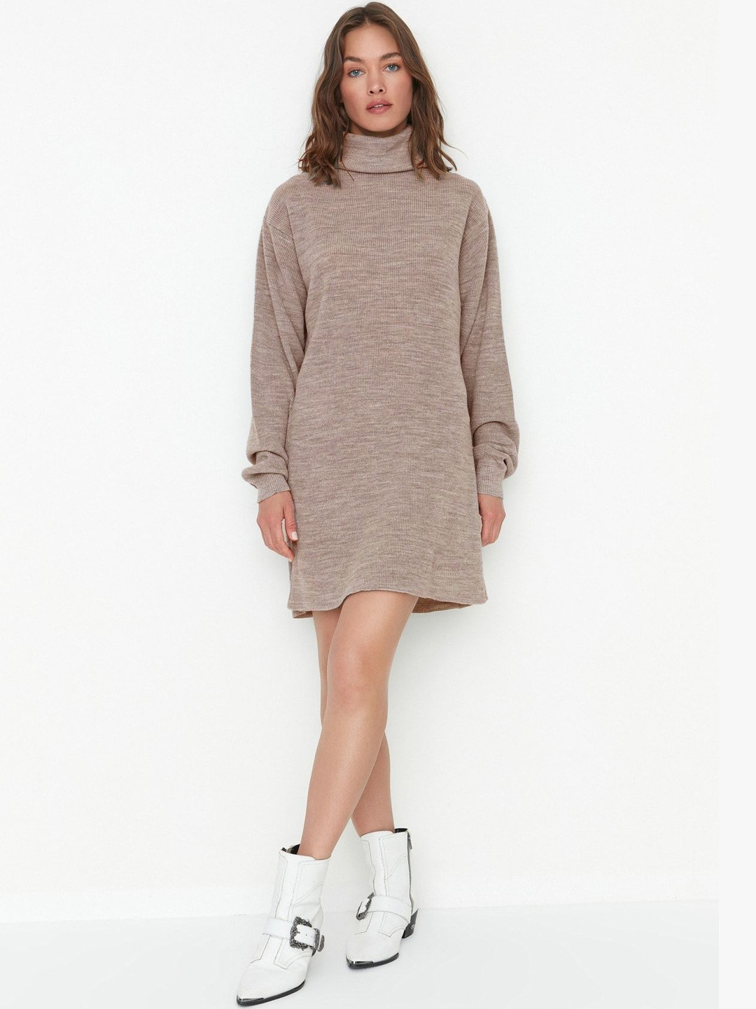 Trendyol Striped Hood Neck T-shirt Dress