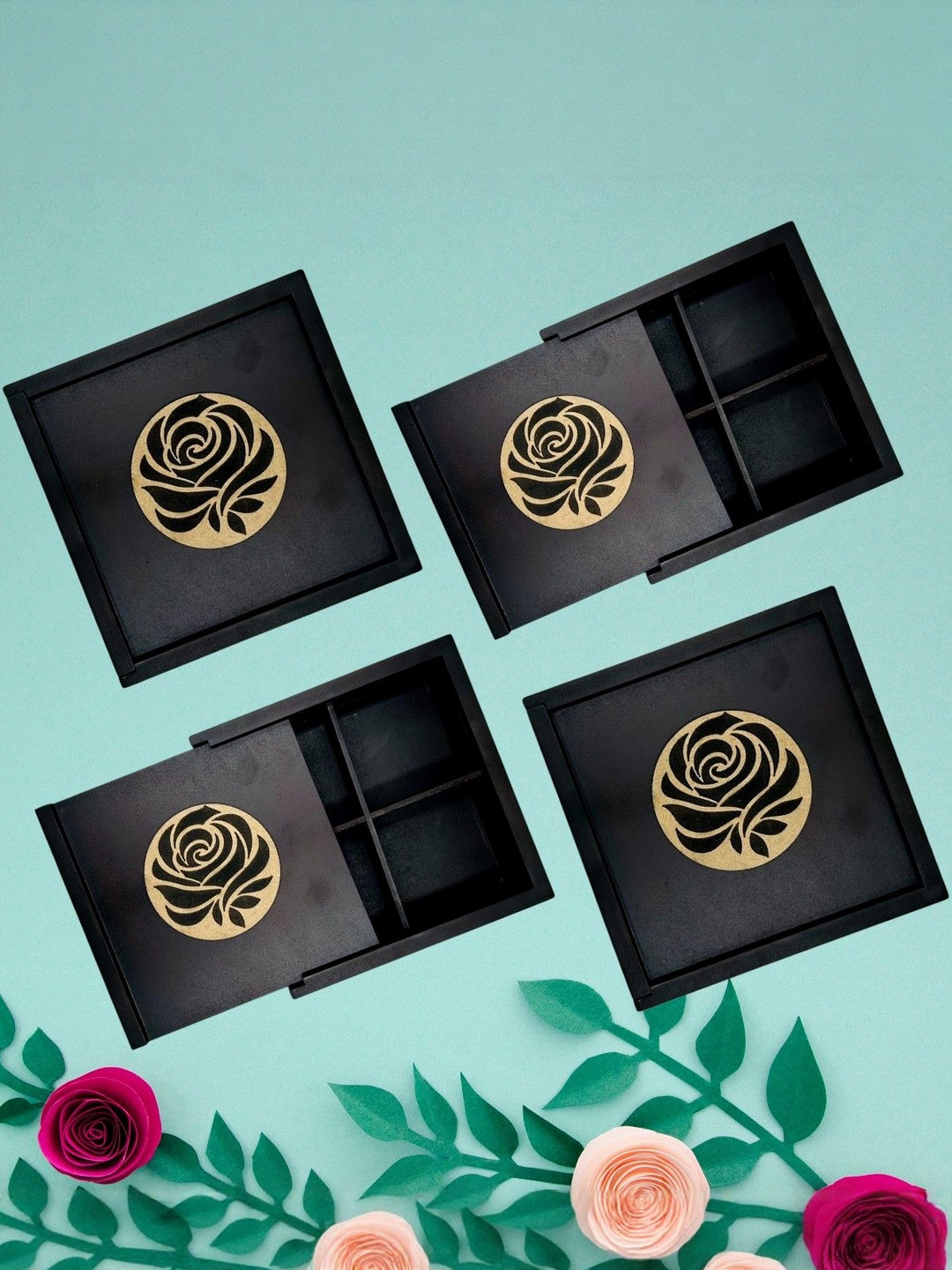 Angira handicrafts Pack Of 4 Wooden Dry Fruit Box