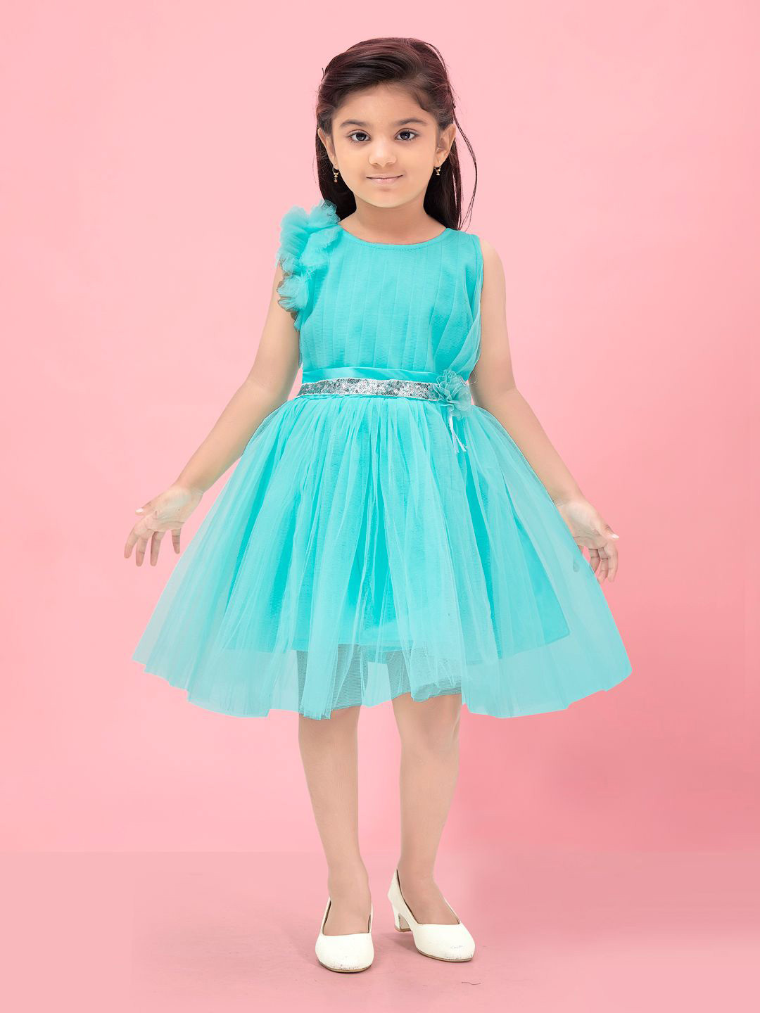 BAESD Girls Sequined Georgette Gown Dress