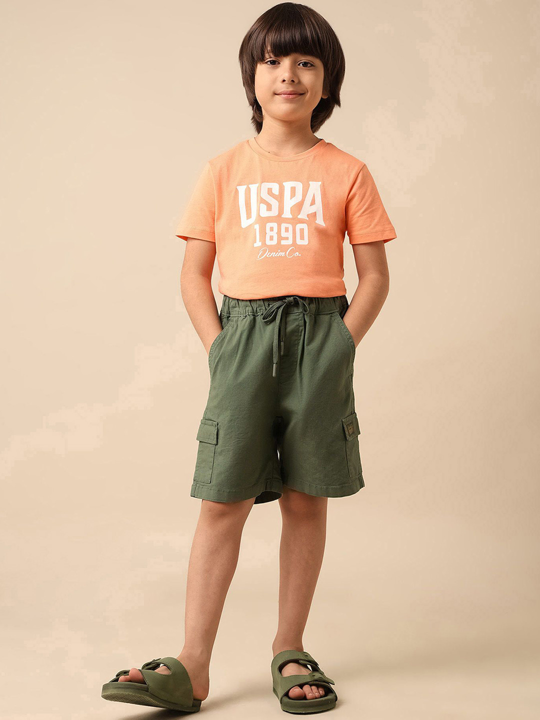 U.S. Polo Assn. Kids Boys Relexed Fit Cargo Shorts