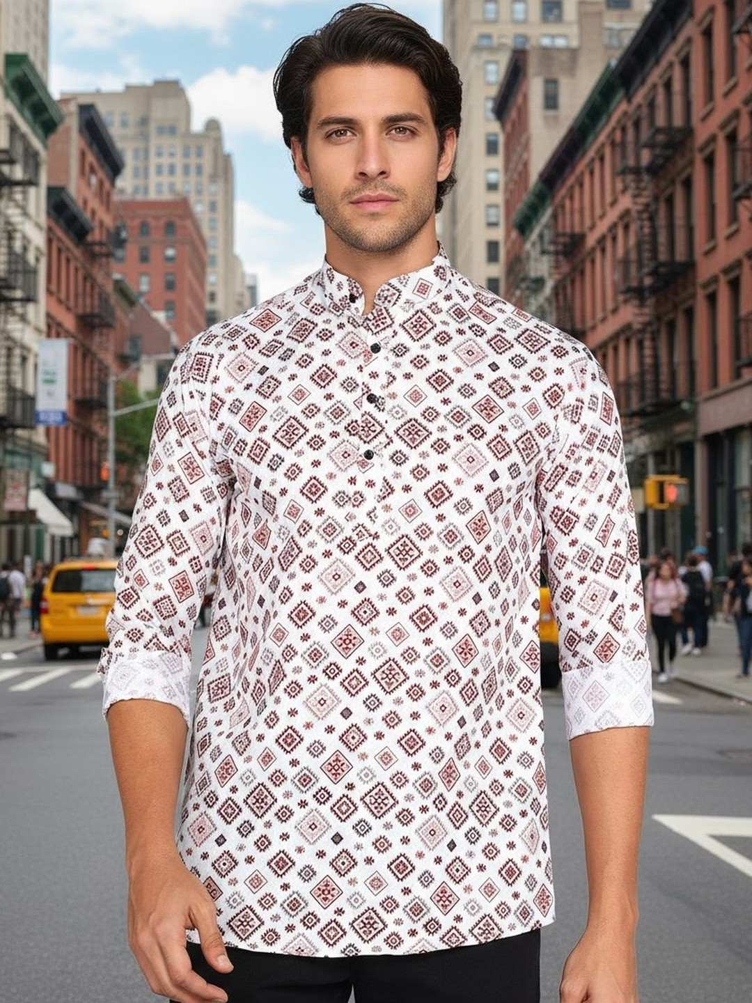 SZN Men Printed Slim Fit Casual Shirts