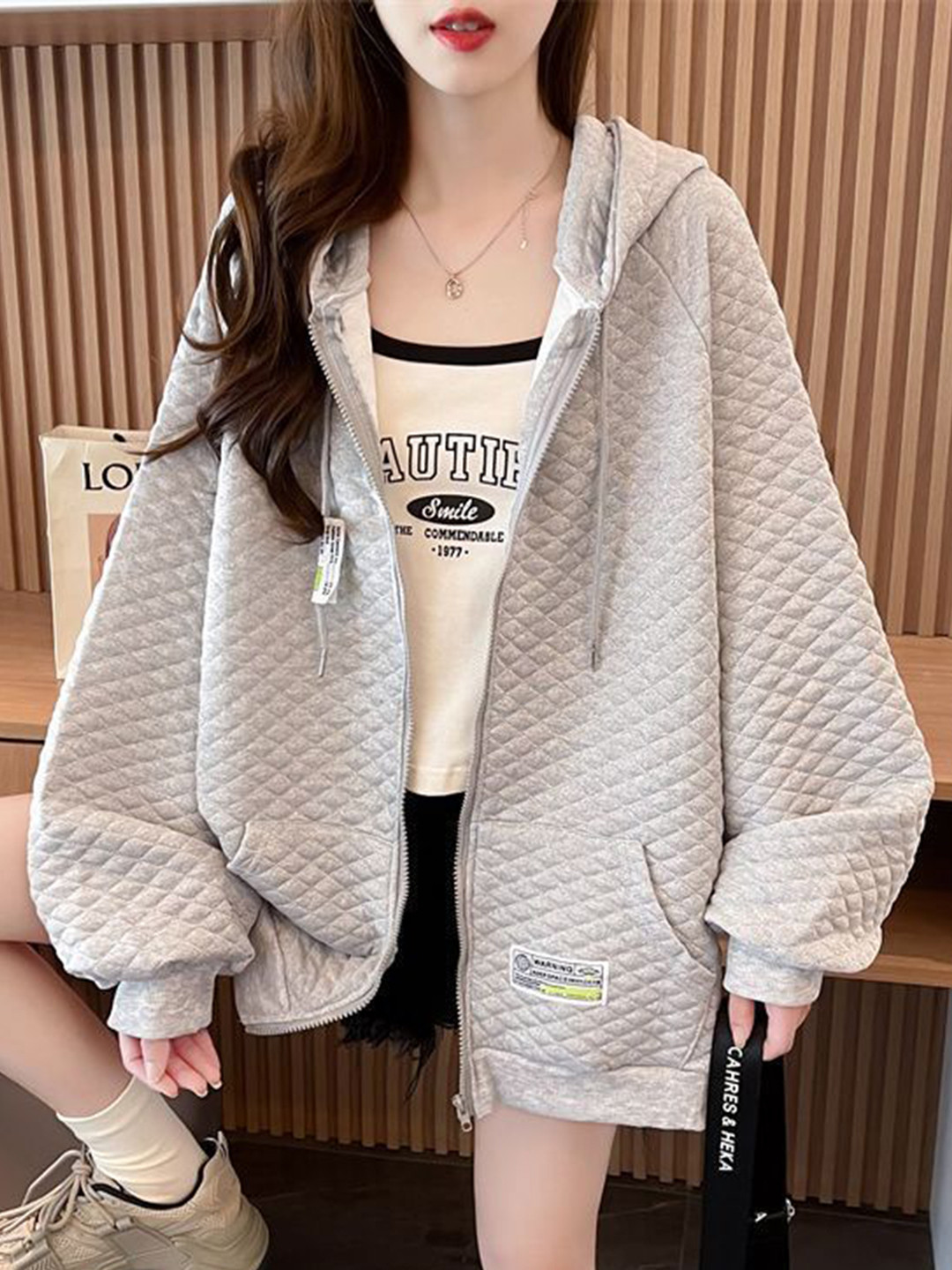 StyleCast x Revolte Women Longline Quilted Jacket