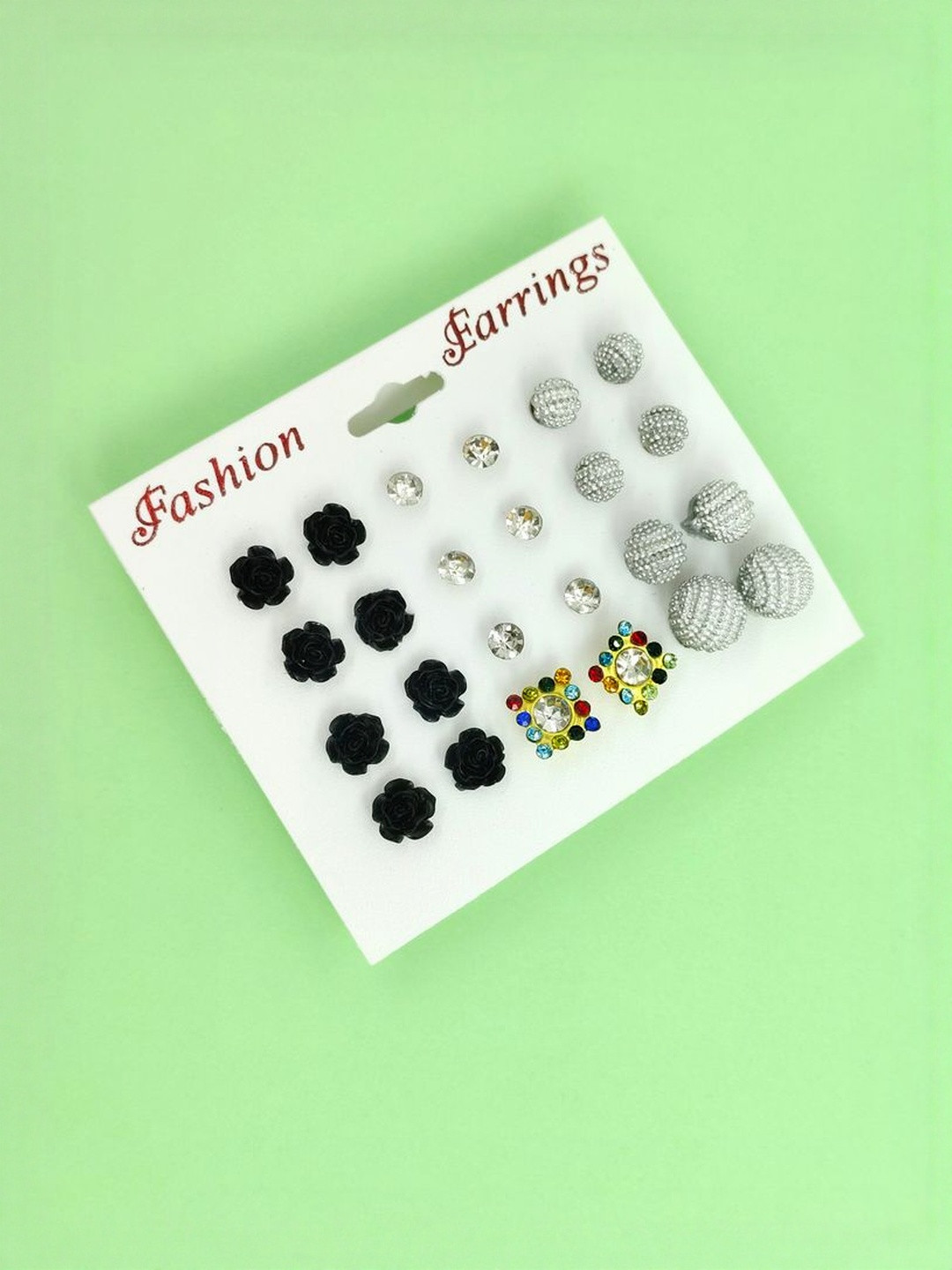 Balasundri Pack of 12 Pairs Studs Earrings