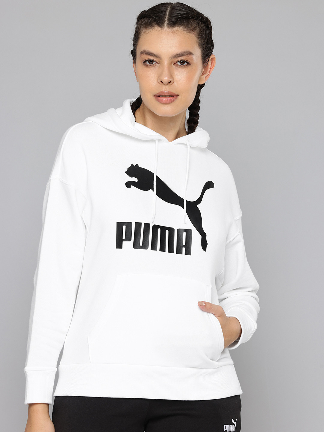 Puma Relaxed Fit Brand Logo Printed Hooded Sweatshirt