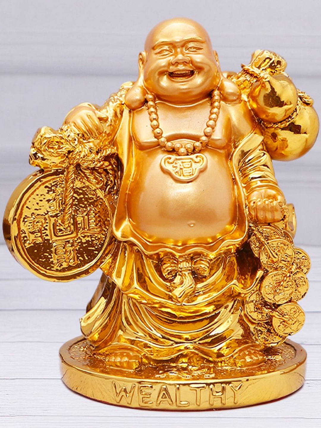 Archies Gold-Toned Buddha Figurine Showpiece