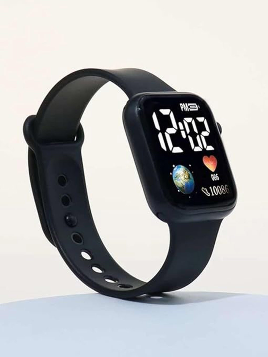 FROZIL Kids Square Dial & Regular Straps Digital Watch Earth Black