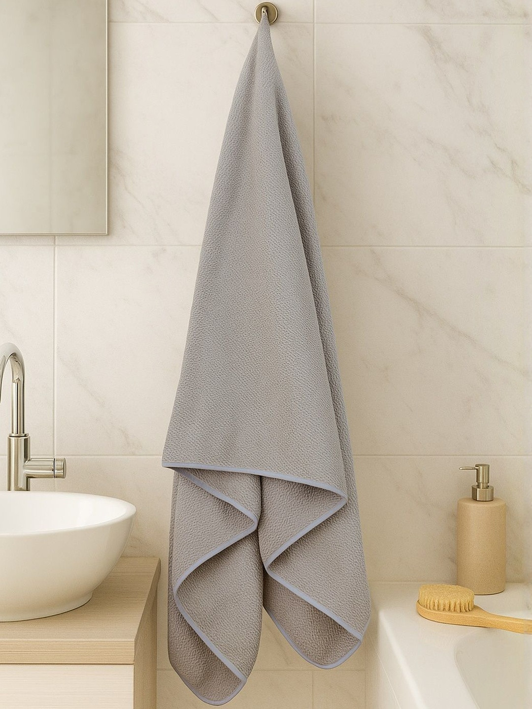 Myntra Elegant Homes Grey 1 400 GSM Bath Towel