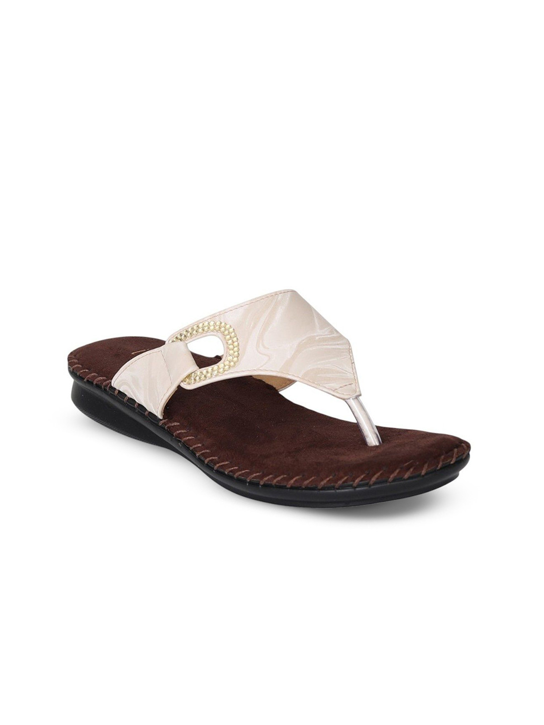 Lascia Women Embellished T-Strap Flats