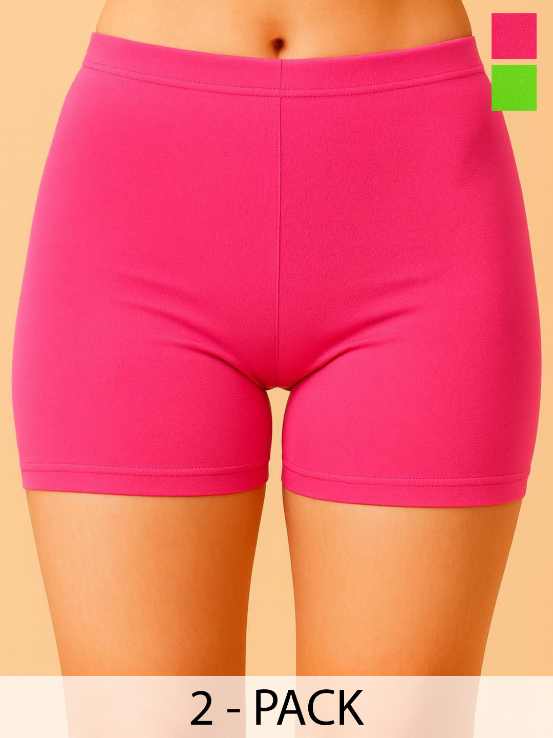 CKARFE Pack Of 2 Mid-Rise High Coverage Boy Shorts Briefs