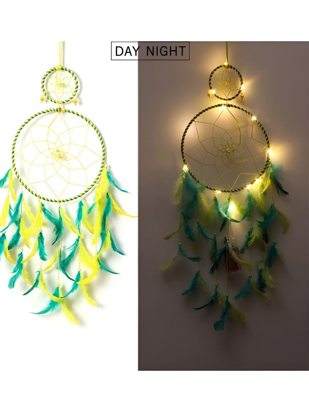 DULI Green & Yellow Dream Catcher Hangings
