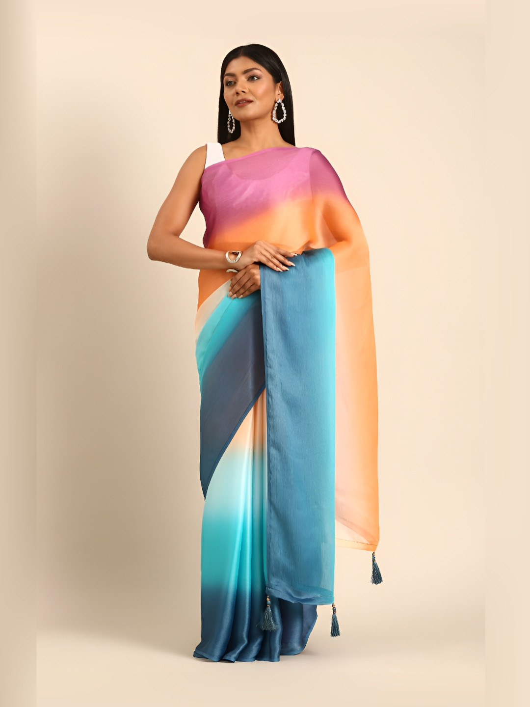 Taashi Ombr Designer Saree With Blouse Piece