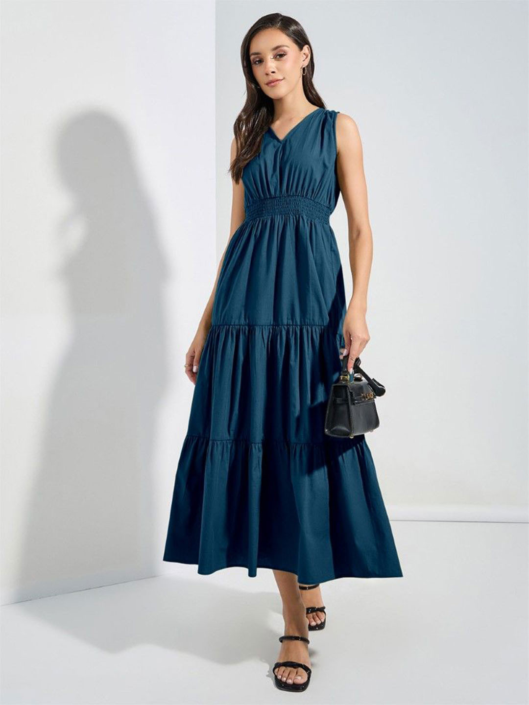 Femvy Women Solid Daily Flared Anarkali Kurta