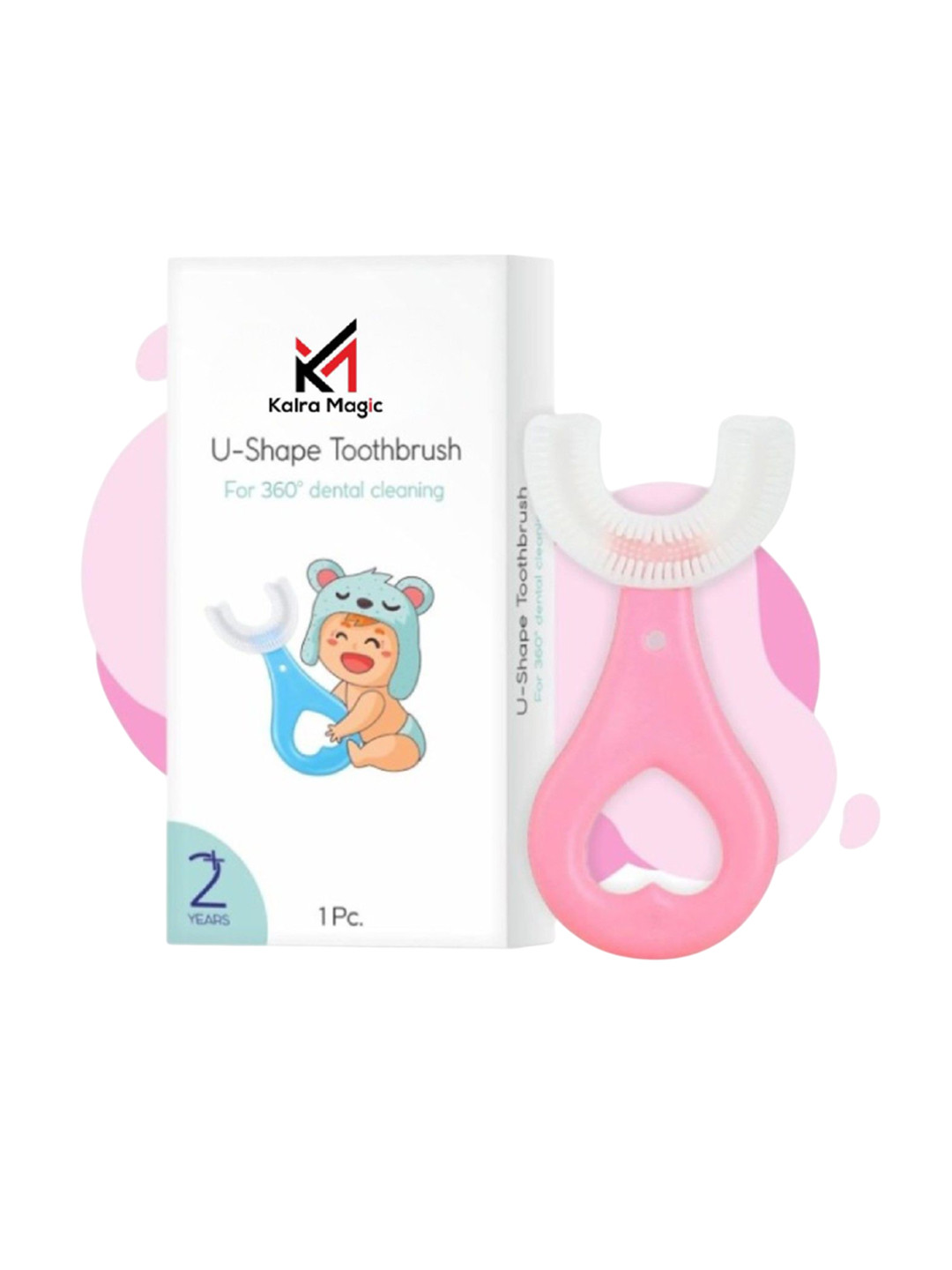 Kalra Magic 2-Pcs Pink & Blue Tooth Brush Teether For Kids