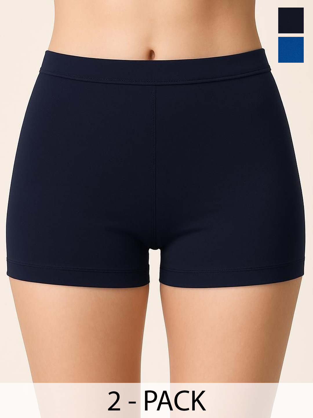 DRAXSTAR Pack Of 2 Combed Cotton Mid-Rise Boy Shorts Briefs DRX SBT-33 Navy,Blue XS-2