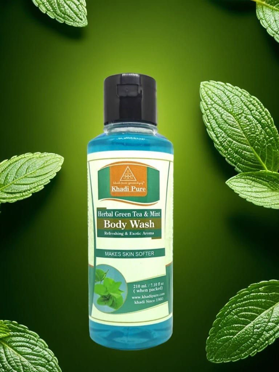 Khadi Pure Set Of 4 Herbal Green Tea & Mint Body Wash - 210 ml Each