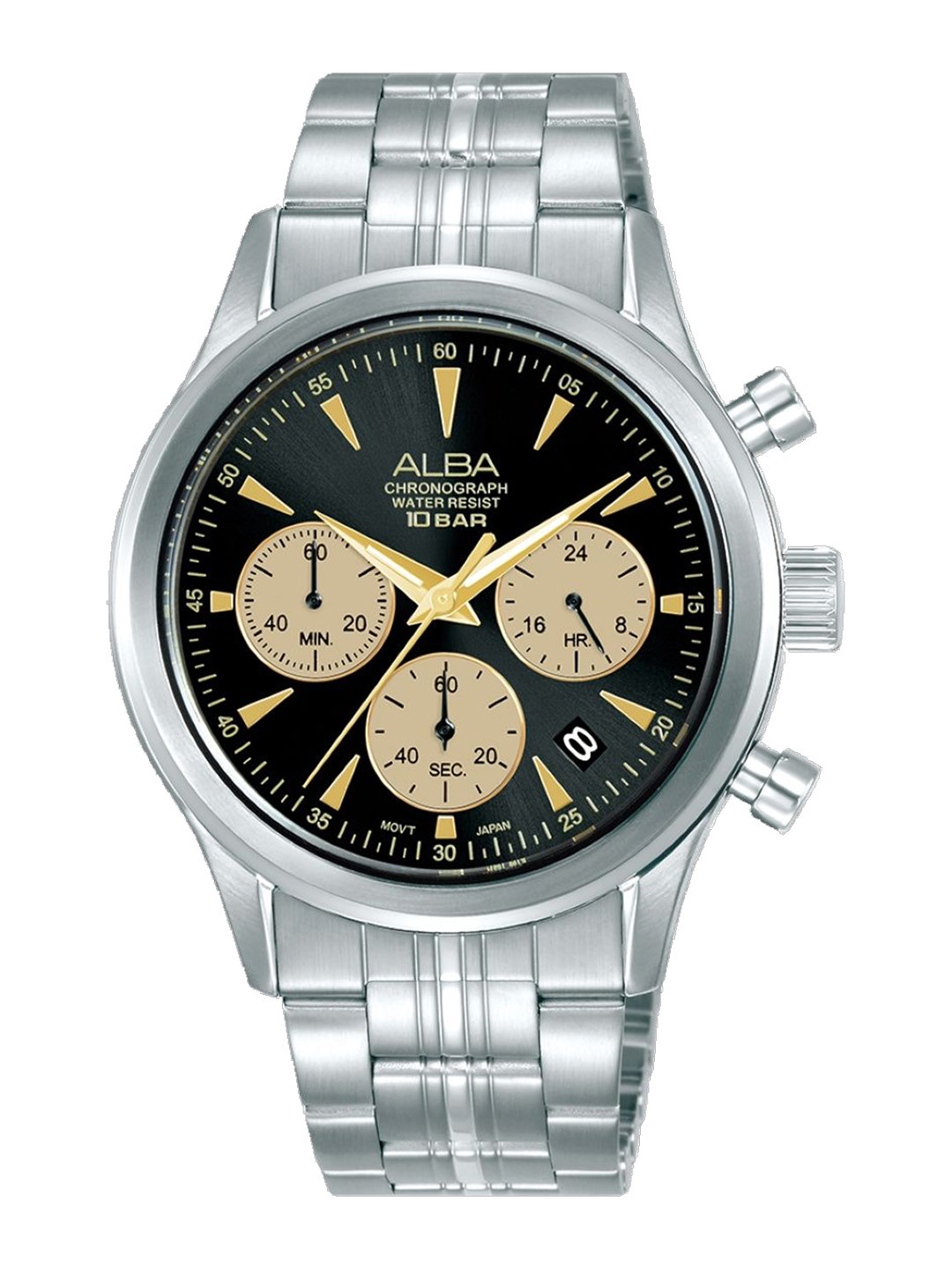 Alba Prestige Men Patterned Dial & Stainless Steel Straps Analogue Watch AT3K47X1