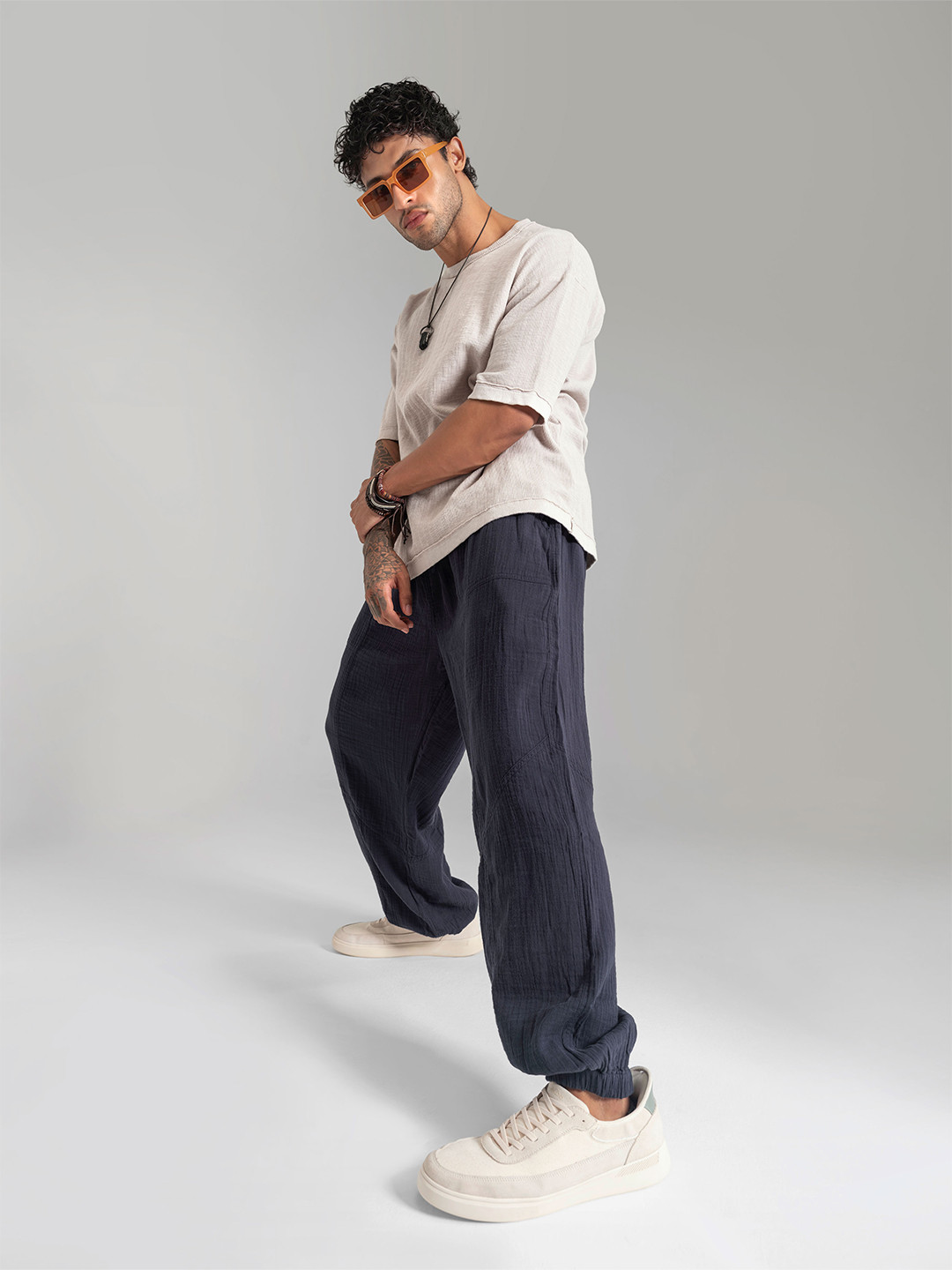 The Veshti Company Men Pure Cotton Yoga Jogger Lounge Pants