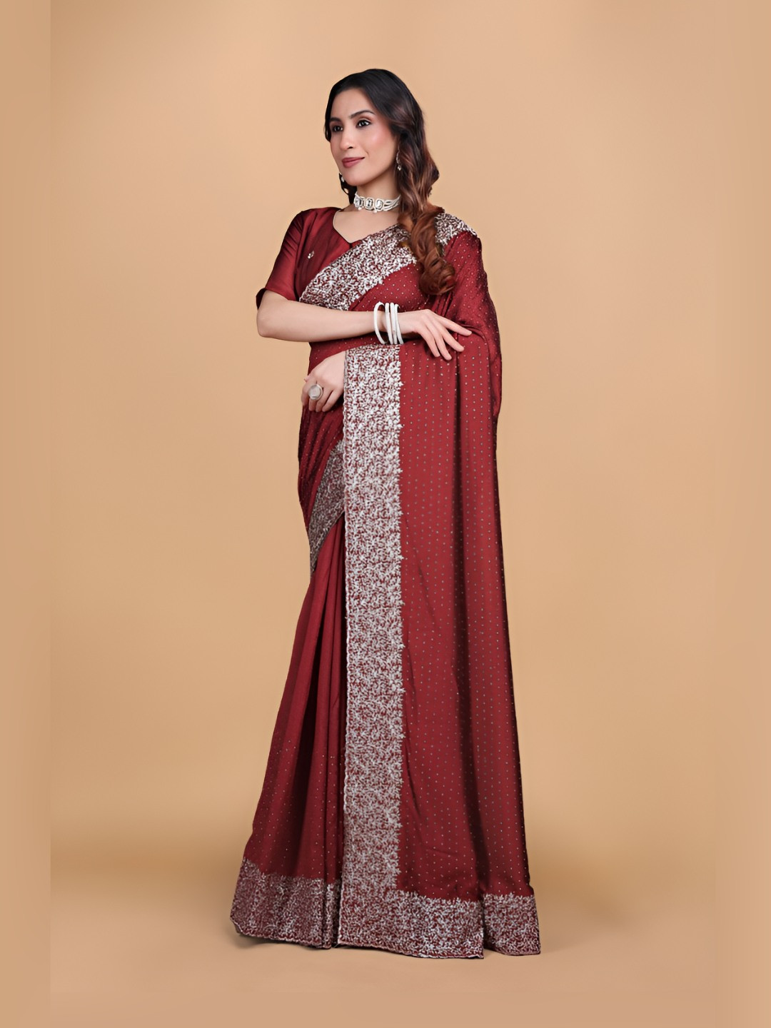Tarlas Sarees Embellished Embroidered Heavy Work Saree