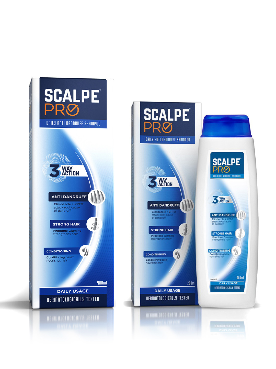 Scalpe Pro Set of 2 Daily Anti Dandruff Shampoo - 400ml & 200ml