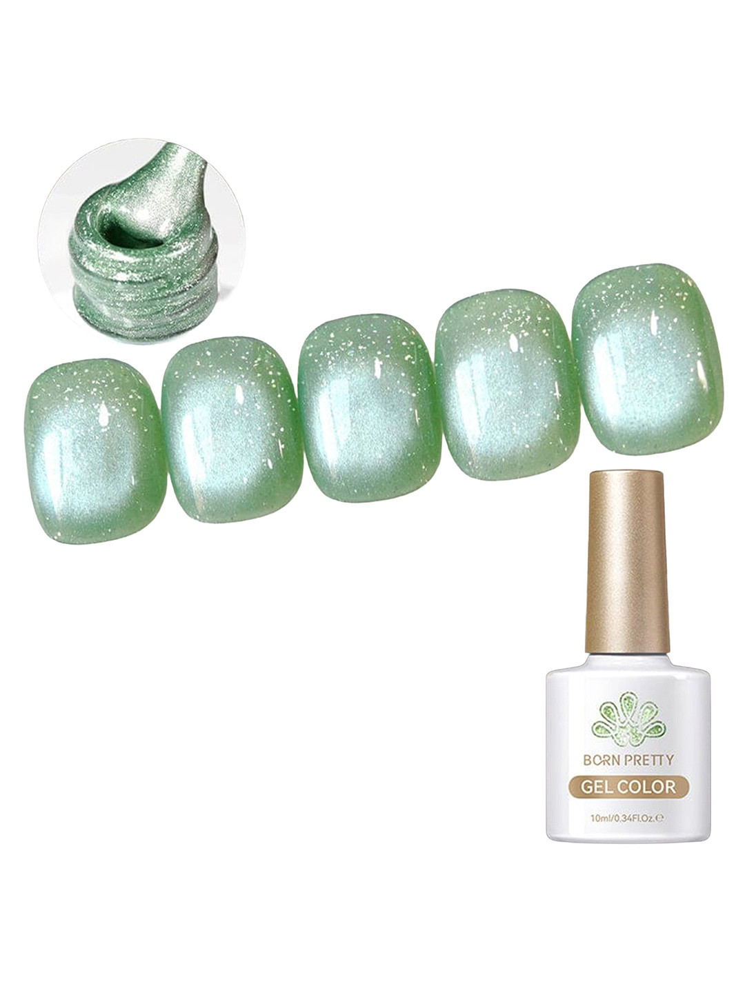BORN PRETTY Long Lasting High Gloss Glass Cat Magnetic Gel Polish 10ml -MY61 Mambo Ice