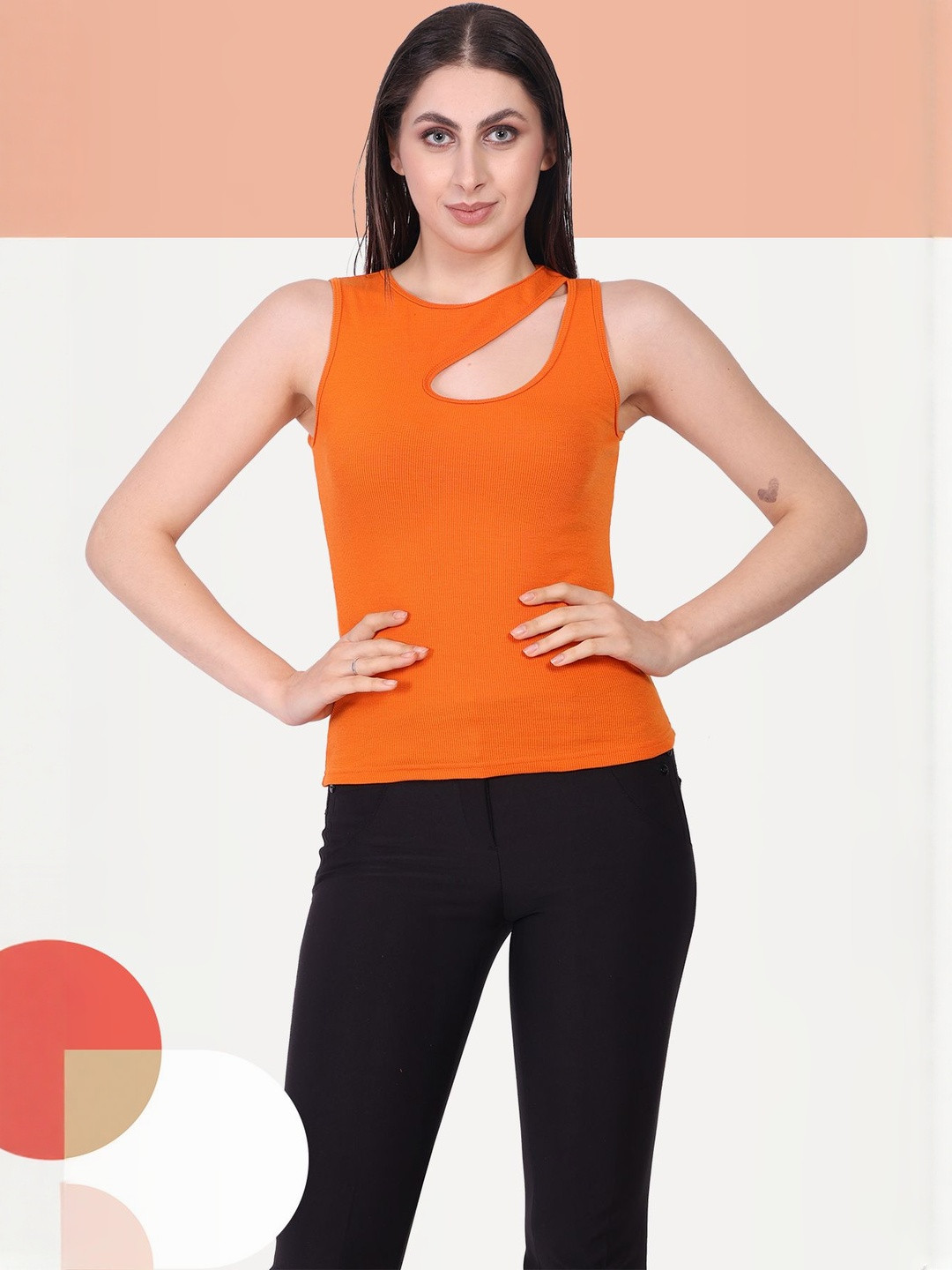 SSTAIR Ribbed Cut Out Tank Top