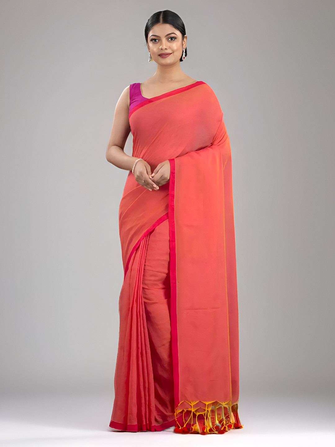 Arhi Solid Pure Cotton dual tone Saree