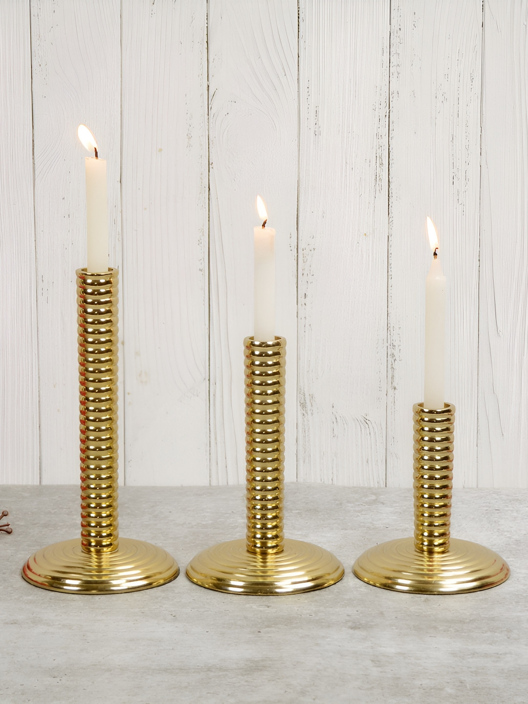 Maison Modern Gold-Toned Set of 3 Candle Holder