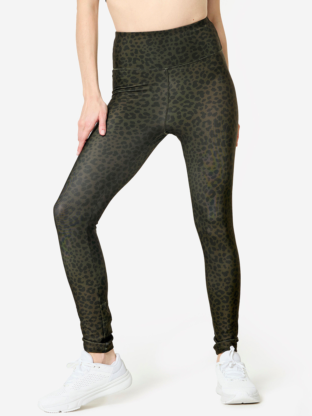 Decathlon Women Leopard Printed High-Waisted Tights