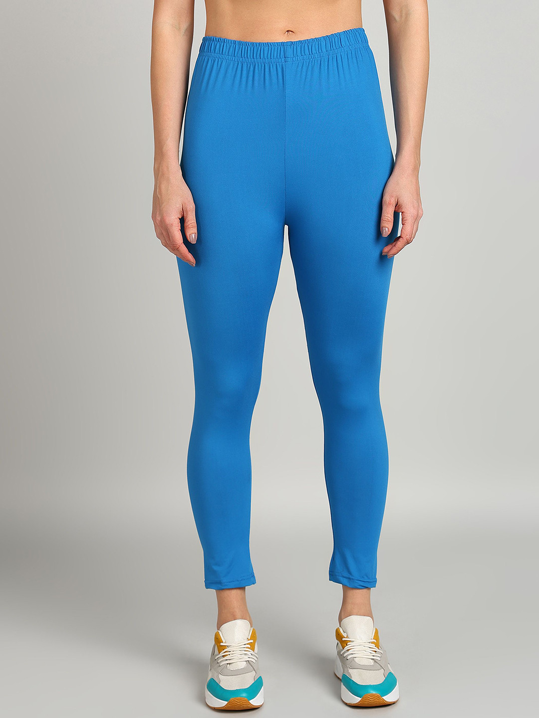PAAVKI Pure Cotton Mid-Rise Slim-Fit 2-Way Stretchable Ankle-Length Leggings