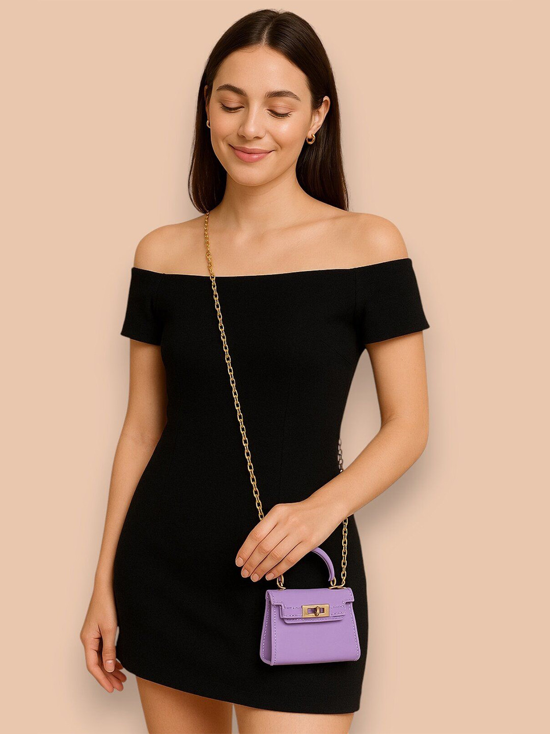 Haute Handles Women Solid Miniature Handheld Bag