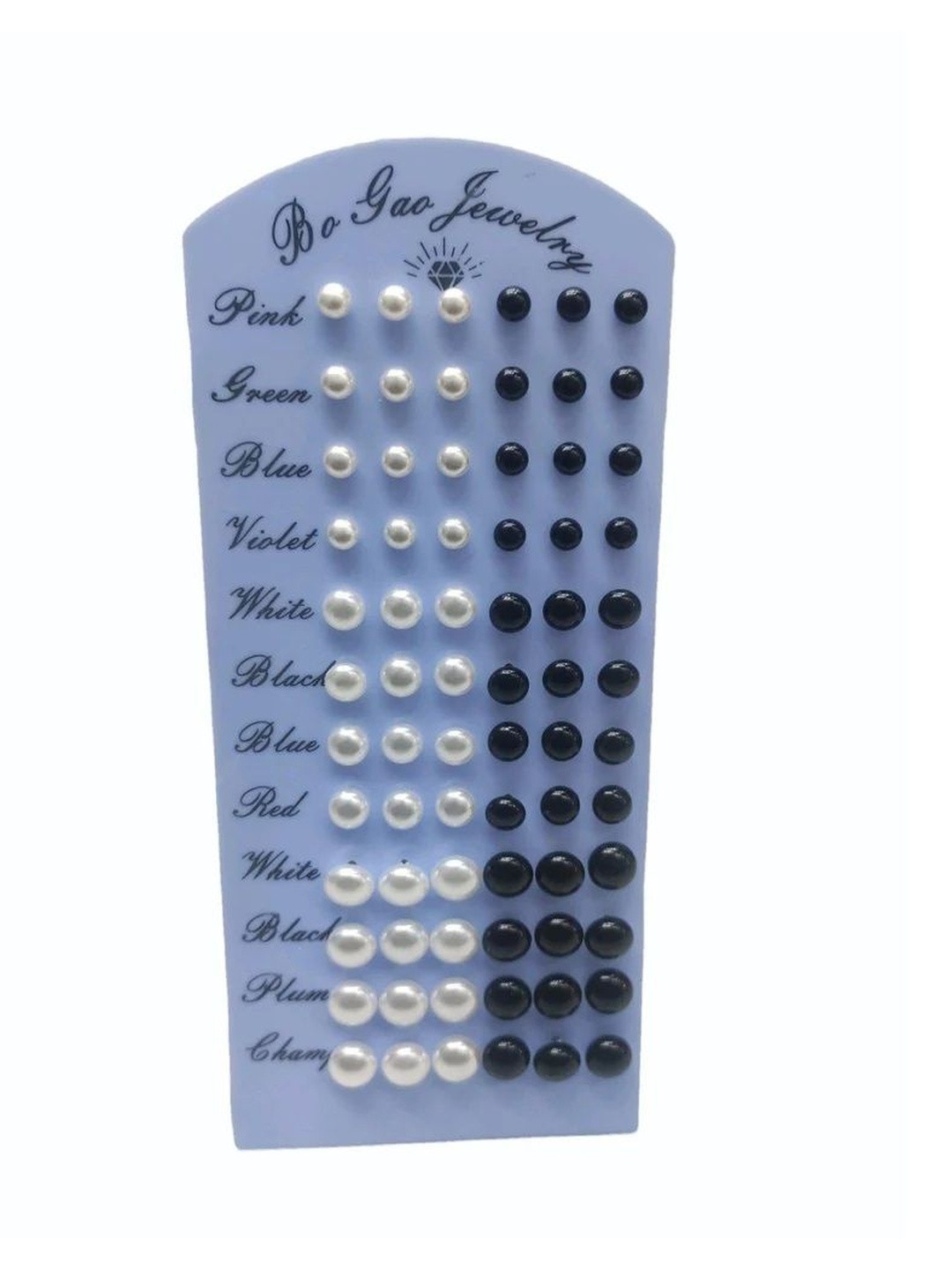 Balasundri Set of 36 Faux Pearl & Round Ball Stud Earring