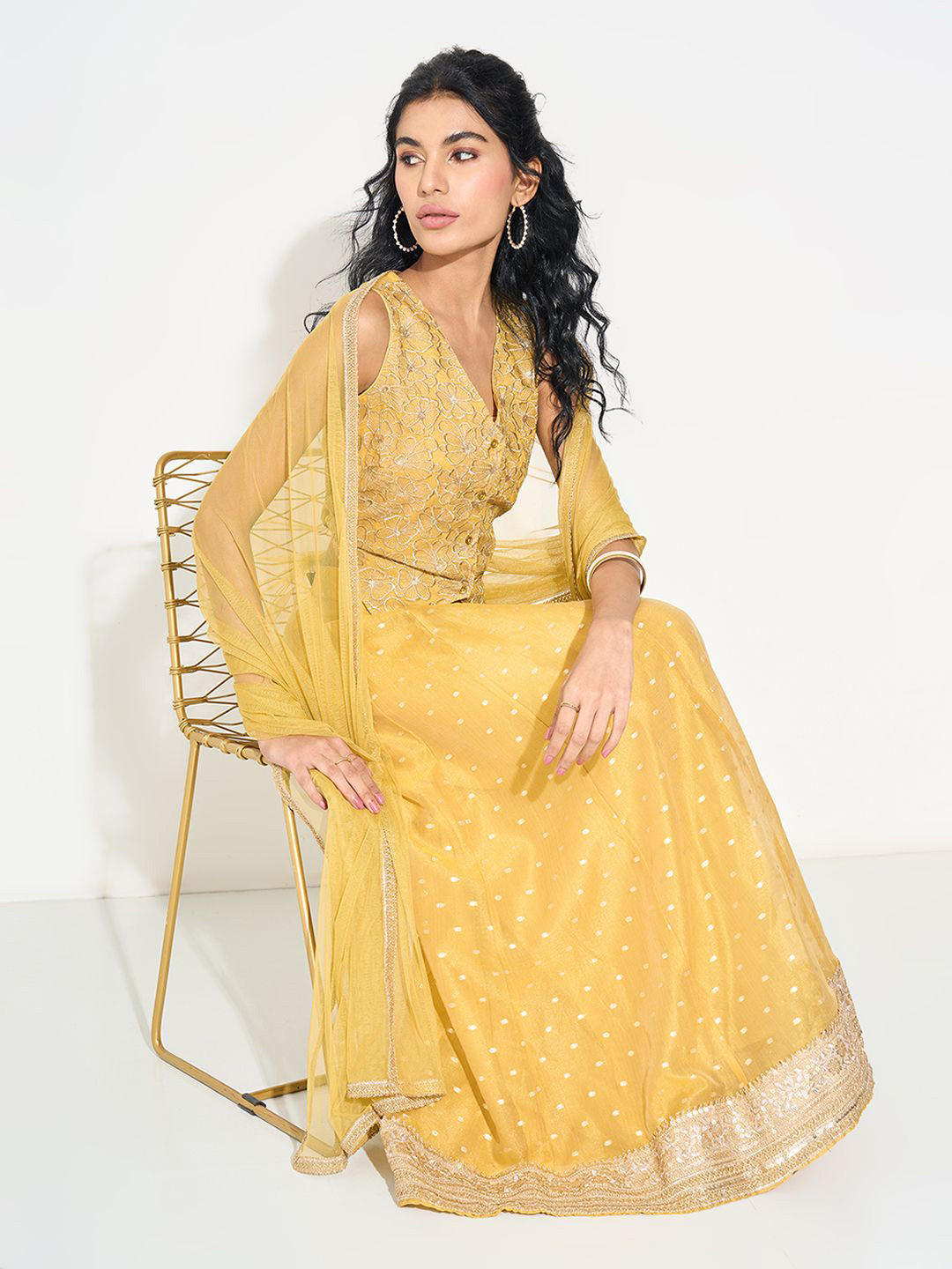 RANGMANCH BY PANTALOONS Sequinned Lehenga & Blouse With Dupatta