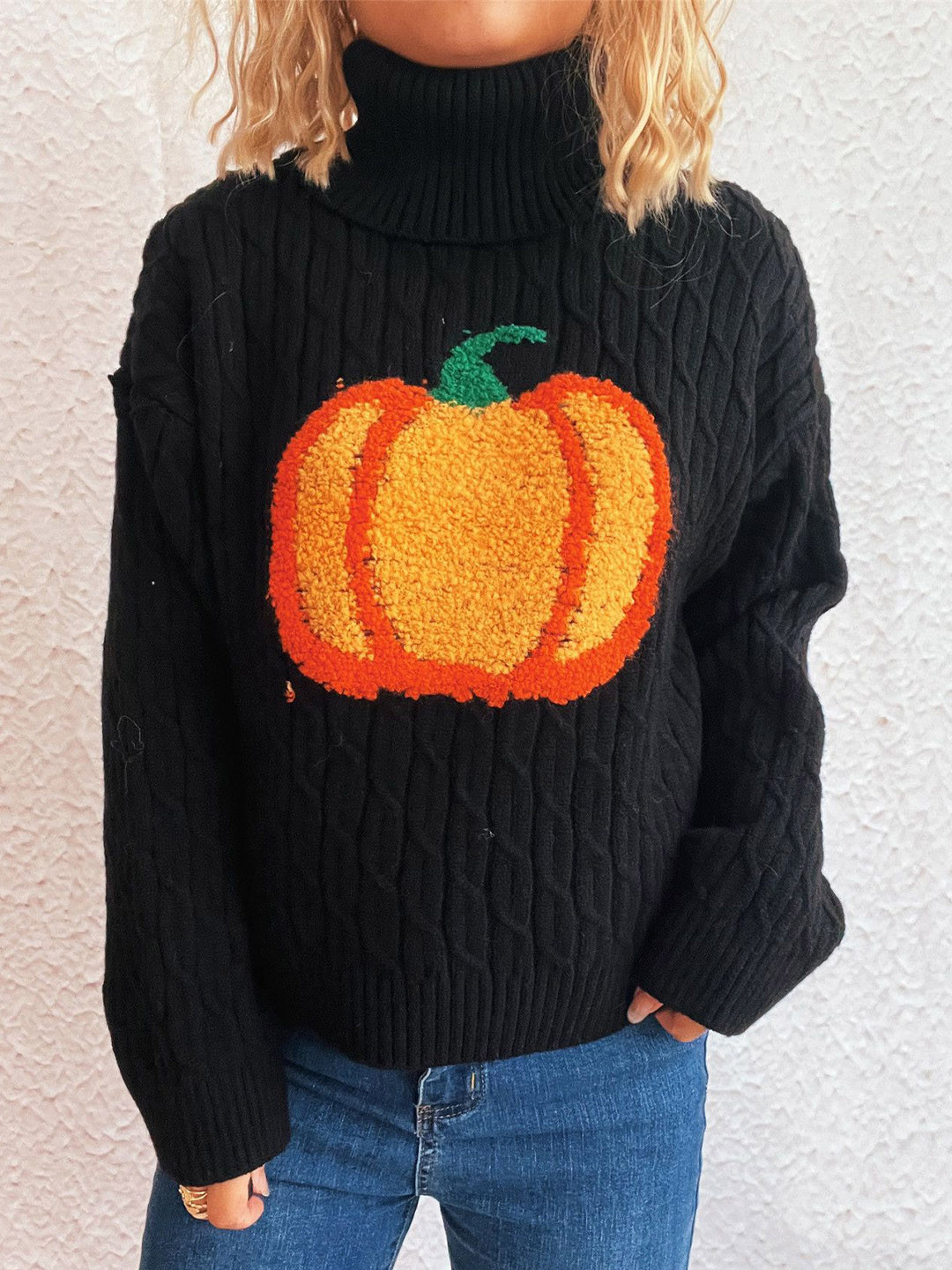 Mast & Harbour Embroidered Turtle Neck Pullover