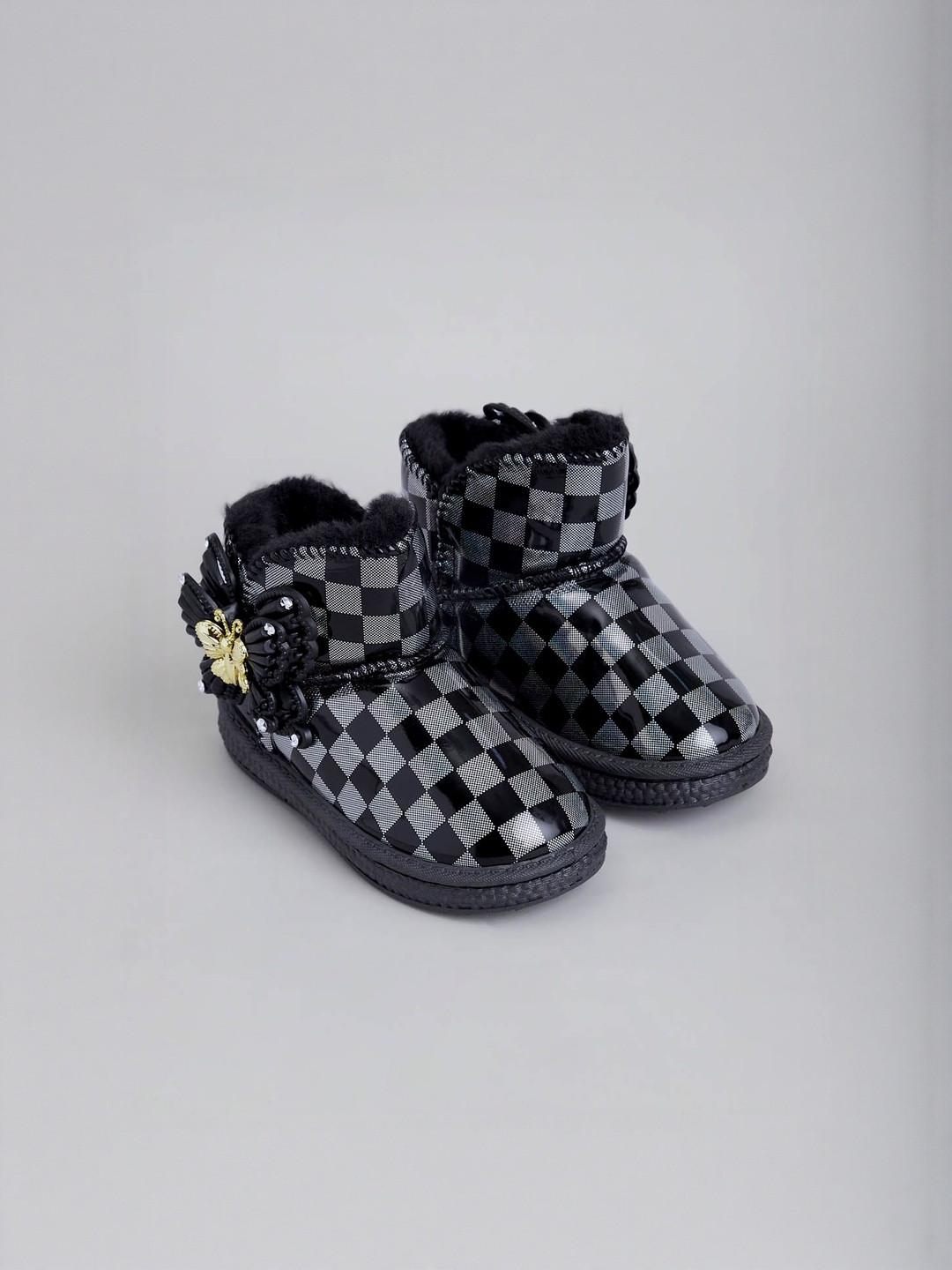 Hopscotch Girls PU Applique Snow Boots