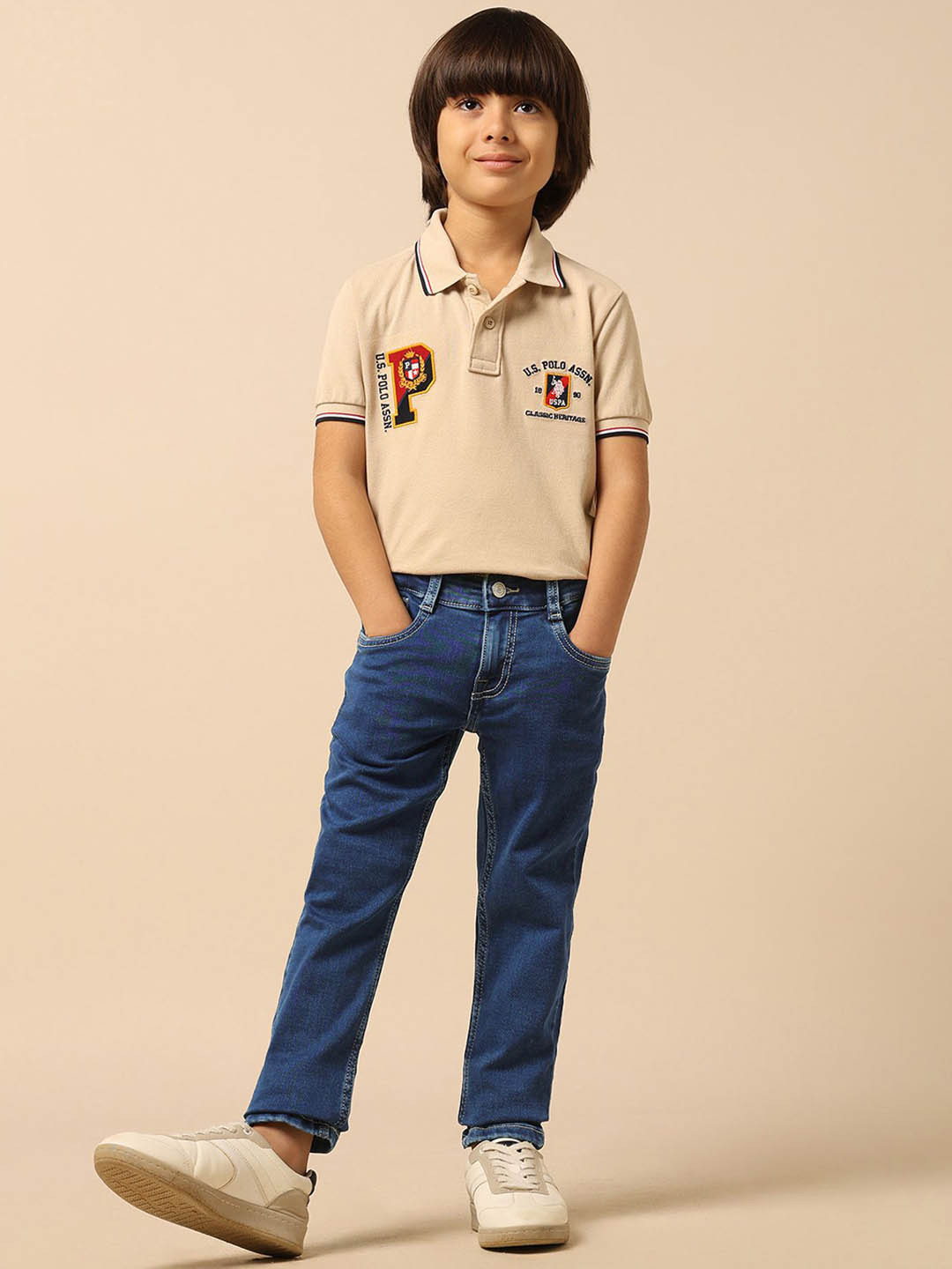 U.S. Polo Assn. Kids Boys Slim Fit Mid-Rise Jeans