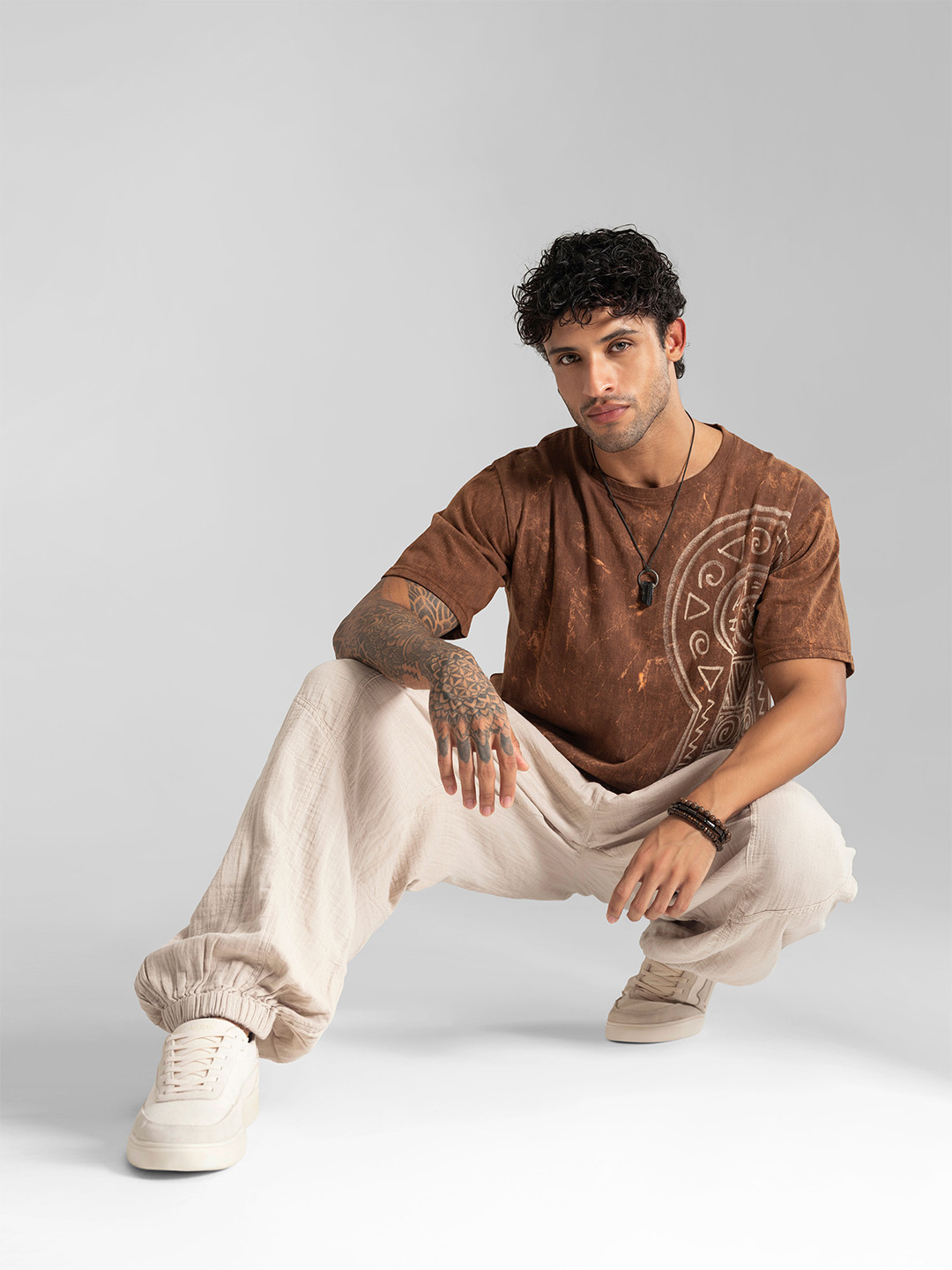 The Veshti Company Men Cotton Relaxed Fit Yoga Joggers