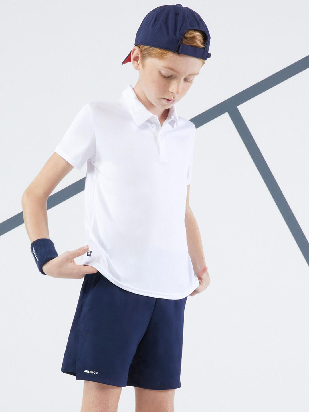 Decathlon Kuikma - Kids Navy Blue TSH Dry Breathable Tennis Shorts