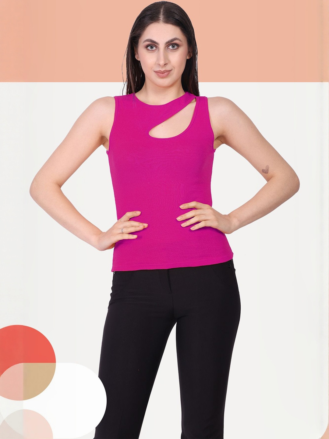 SSTAIR Women's Ripped Cut Out Tank Top