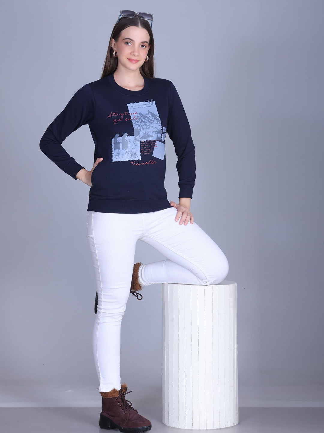 Divine Girl Women Printed Sweatshirt